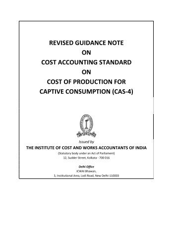 Revised guidance note on cost accounting standard - Cost Audit