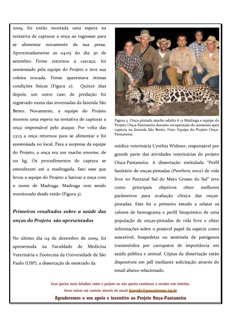 Boletim informativo Projeto Onça Pantaneira_11.pdf - Pró-Carnívoros