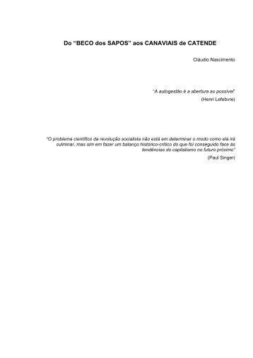 BECO dos SAPOS - Ministério do Trabalho e Emprego