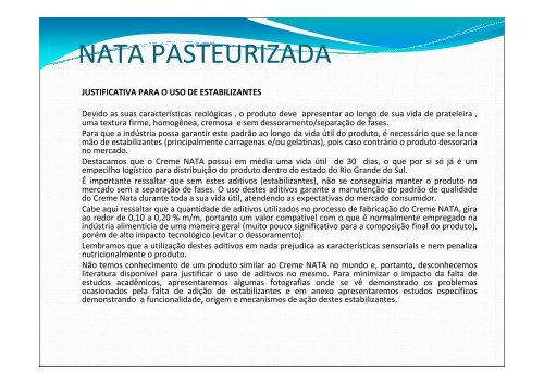 NATA PASTEURIZADA - Ministério da Agricultura