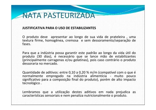 NATA PASTEURIZADA - Ministério da Agricultura