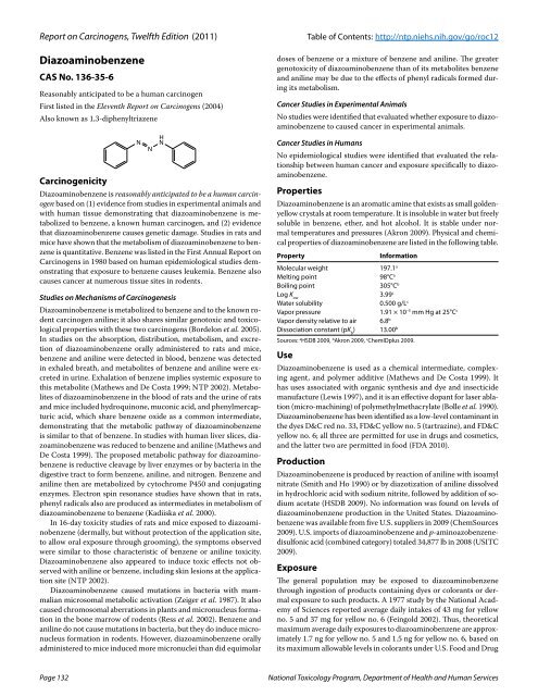 Diazoaminobenzene National Toxicology Program