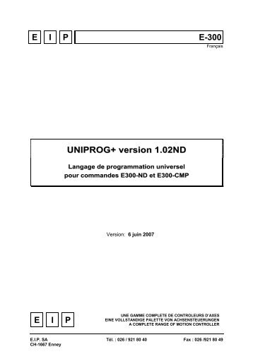 E I P E-300 UNIPROG+ version 1.02ND E I P