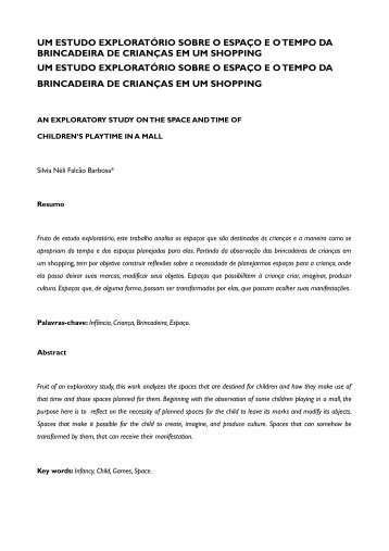 UM ESTUDO EXPLORATÓRIO SOBRE O ESPAÇO E O TEMPO DA ...