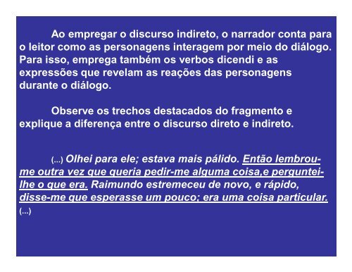 TIPOS DE DISCURSO NOS GÊNEROS NARRATIVOS Nos textos ...