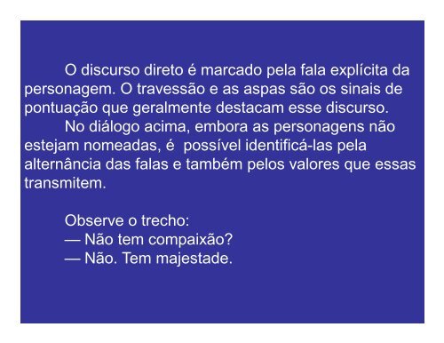 TIPOS DE DISCURSO NOS GÊNEROS NARRATIVOS Nos textos ...