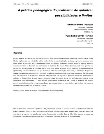 A prática pedagógica do professor de química: possibilidades e limites