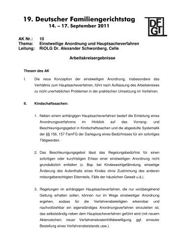 Einstweilige Anordnung und Hauptsacheverfahren RiOLG Dr ...