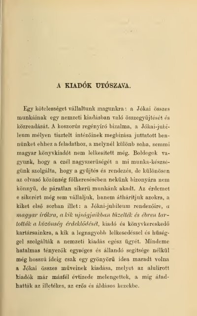 A Jókai-jubileum ; és a nemzeti diszkiadás története : az ... - MEK