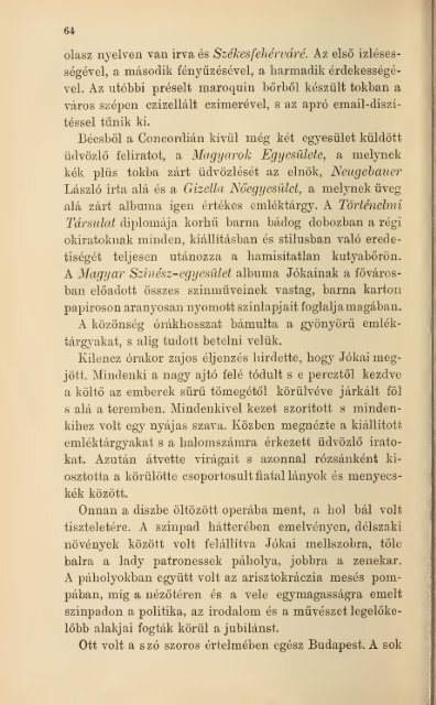 A Jókai-jubileum ; és a nemzeti diszkiadás története : az ... - MEK