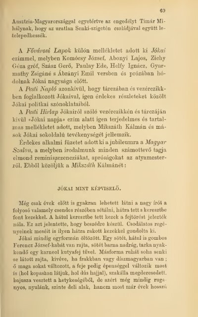 A Jókai-jubileum ; és a nemzeti diszkiadás története : az ... - MEK