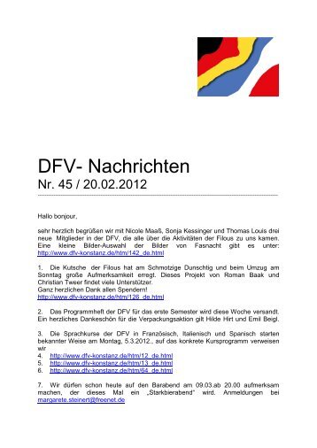 DFV- Nachrichten - DFV/CFA Konstanz