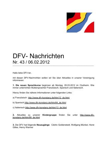 DFV- Nachrichten - DFV/CFA Konstanz