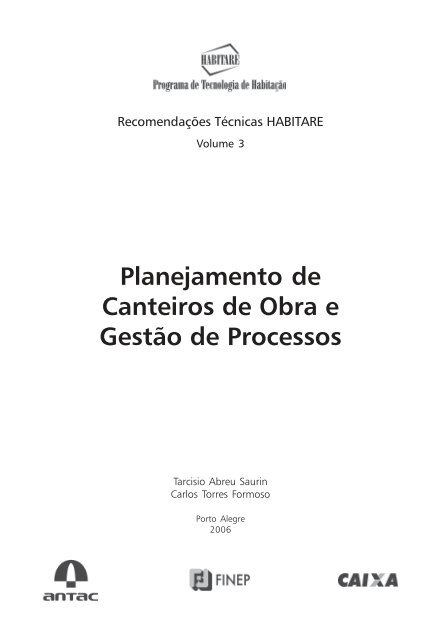 Planejamento de Canteiros de Obra e Gestão de Processos - Habitare