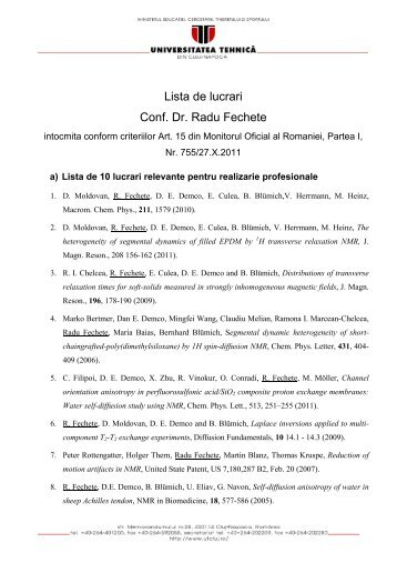 Lista publicatii