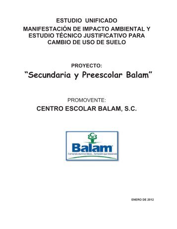“Secundaria y Preescolar Balam” - sinat - Semarnat