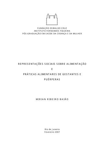 representações sociais sobre alimentação e práticas alimentares