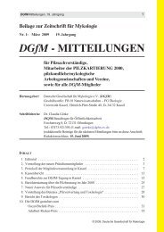 DGfM - MITTEILUNGEN - Deutsche Gesellschaft für Mykologie