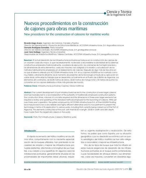 Artículo a texto completo en formato PDF - Revista de Obras Públicas