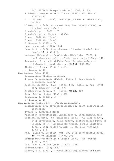 Pilzgattungen Europas - Liste 9: Notizbuchartige ... - DGfM