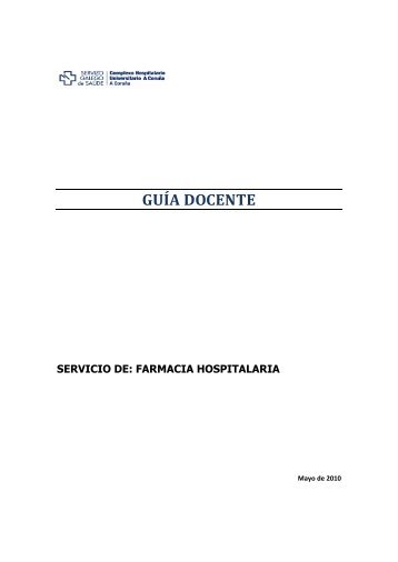 Guia docente de Farmacia Hospitalaria.pdf - Complexo hospitalario ...