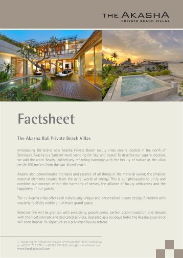 Factsheet - Akasha villas