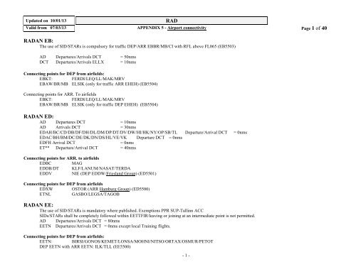 RAD RADAN EB: RADAN ED: RADAN EE: - Network operations