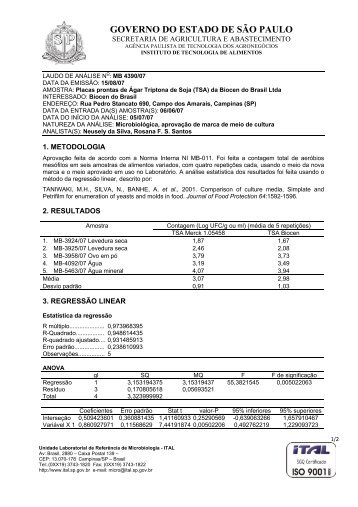 (TSA) da Biocen do Brasil Ltda - Biocendobrasil.com.br