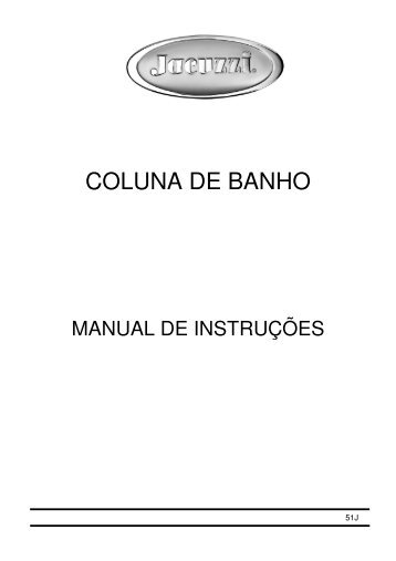 Manual Coluna de Banho Jacuzzi - Banheiras WEB