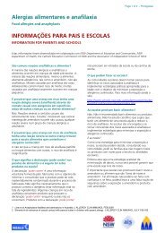 Alergias alimentares e anafilaxia - Public Schools NSW