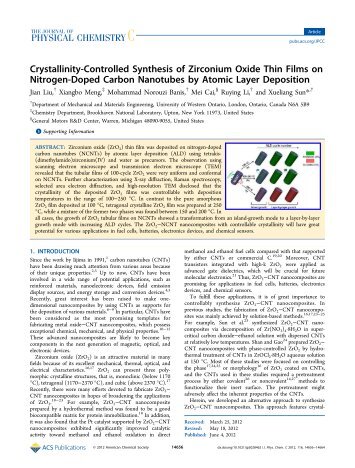 Crystallinity-Controlled Synthesis of Zirconium Oxide Thin Films on ...