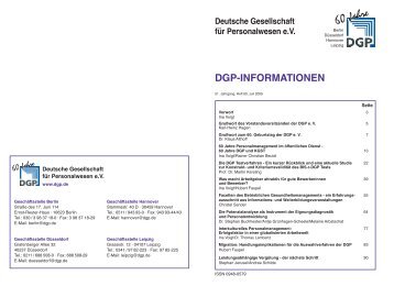 dgp-informationen - Deutsche Gesellschaft für Personalwesen e.V.