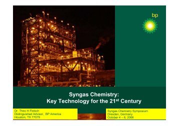 Syngas Chemistry: Key Technology for the 21st Century