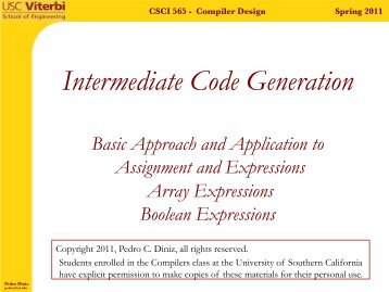 Spring 2011 CSCI 565 - Compiler Design