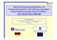 Die Sicht des BfArM Dr. Karl Broich - DGRA