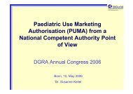 Paediatric Use Marketing Authorisation (PUMA) from a ... - DGRA