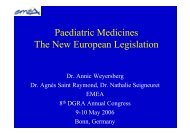 Paediatric Medicines The New European Legislation - DGRA