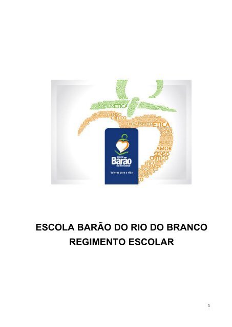 ESCOLA BARÃO DO RIO DO BRANCO REGIMENTO ESCOLAR