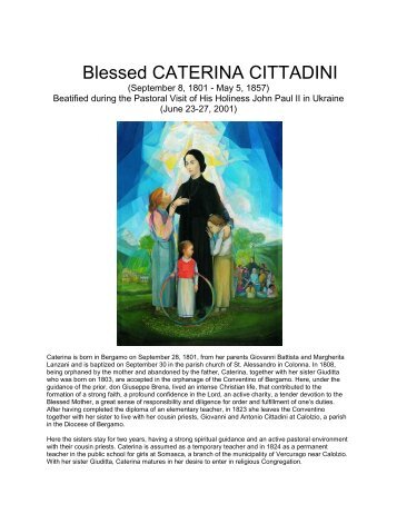 Blessed CATERINA CITTADINI - The Mystical Side of God