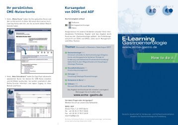 Flyer E-Learning Gastroenterologie - DGVS