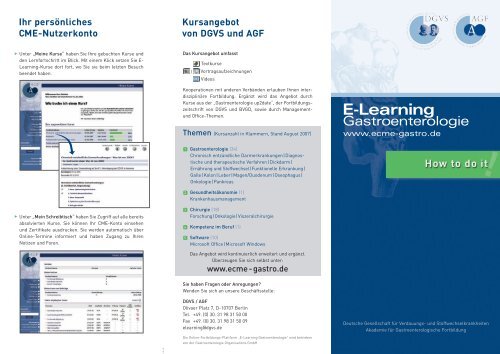 Flyer E-Learning Gastroenterologie - DGVS