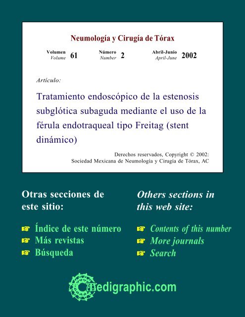 Tratamiento endoscópico de la estenosis ... - edigraphic.com