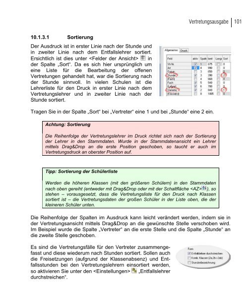 Planen im Stundenplan