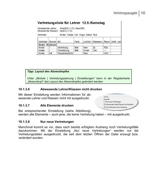 Planen im Stundenplan