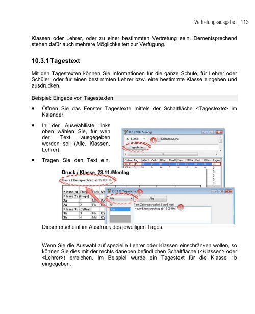 Planen im Stundenplan