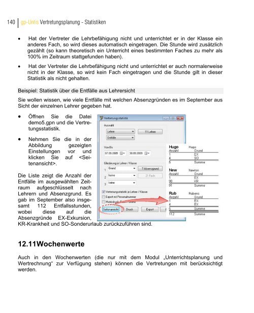 Planen im Stundenplan