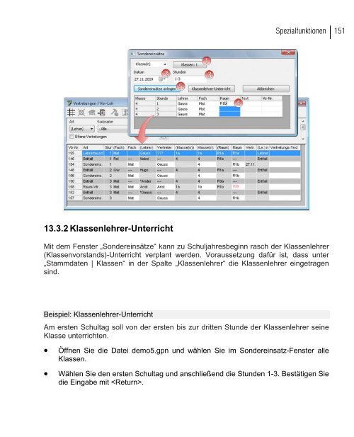 Planen im Stundenplan