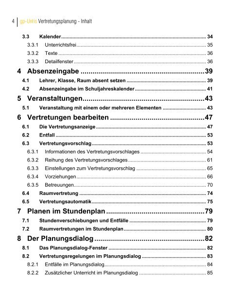 Planen im Stundenplan