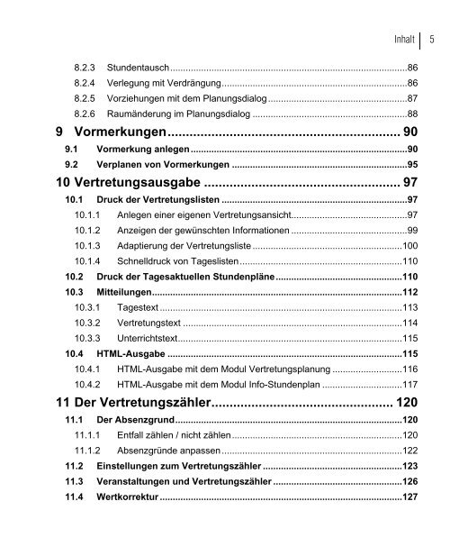 Planen im Stundenplan