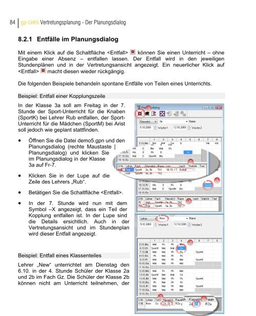 Planen im Stundenplan